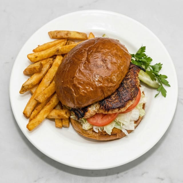 Blackened Salmon Sandwich.