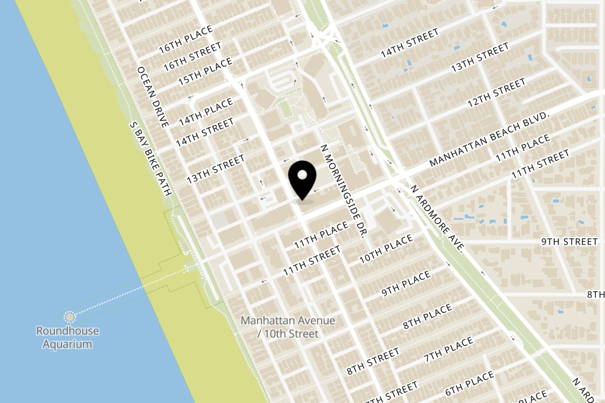 Map showing the location of The Kettle on 1138 Highland Ave in Manhattan Beach